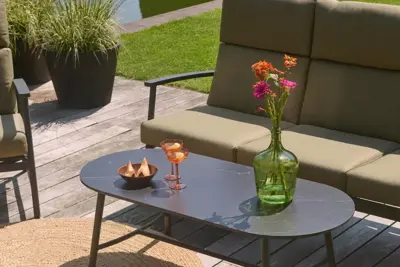 Hartman lounge tuintafel flora ceramic 130x60x42cm charcoal - afbeelding 7