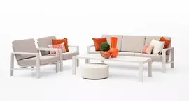 Hartman stoel-bank loungeset marsala royal white - afbeelding 1