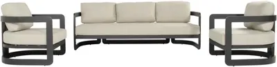 Hartman stoel-bank loungeset milano 3-zits charcoal - afbeelding 2