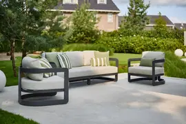 Hartman stoel-bank loungeset milano 3-zits charcoal - afbeelding 3