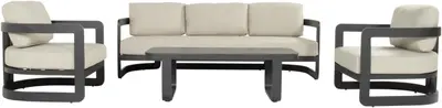 Hartman stoel-bank loungeset milano charcoal - afbeelding 2