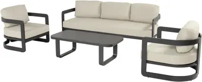Hartman stoel-bank loungeset milano charcoal - afbeelding 1