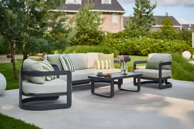 Hartman stoel-bank loungeset milano charcoal - afbeelding 3