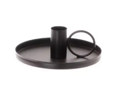 HBX natural living kandelaar aluminium lumiere 12x5cm zwart