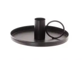 HBX natural living kandelaar aluminium lumiere 12x5cm zwart kopen?