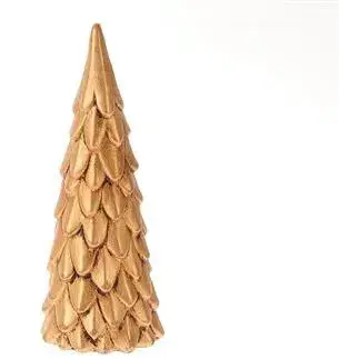 HBX natural living kerstfiguur aardewerk tree forest 12x10x31cm goud