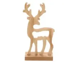 HBX natural living kerstfiguur hout deer malden 16x7x27cm naturel kopen?
