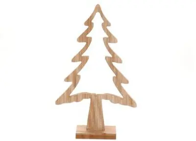 HBX natural living kerstfiguur hout tree malden 19x8x32cm naturel