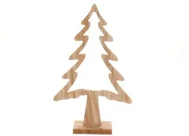 HBX natural living kerstfiguur hout tree malden 19x8x32cm naturel kopen?