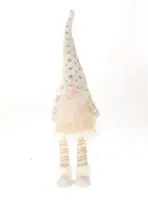 HBX natural living kerstfiguur kunststof gnome starry hat 20x13x70cm wit kopen?
