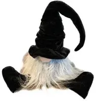 HBX natural living kerstfiguur polyester kabouter zit 8x8x24cm zwart kopen?