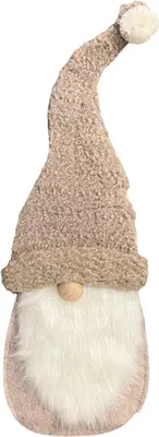 HBX natural living kerstfiguur vilt gnome teddy hat 24x8x60cm licht bruin