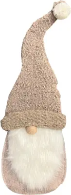 HBX natural living kerstfiguur vilt gnome teddy hat 24x8x60cm licht bruin