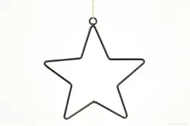 HBX natural living metalen kerst ornament ster 16cm zwart kopen?