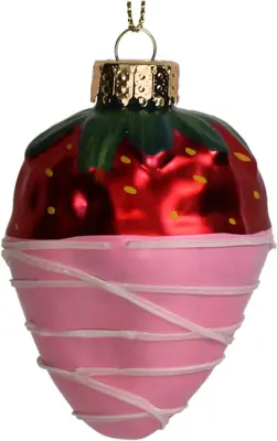 HD Collection glazen kerst ornament aardbei 7cm rood