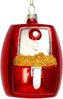 HD Collection glazen kerst ornament airfryer 9.5cm rood