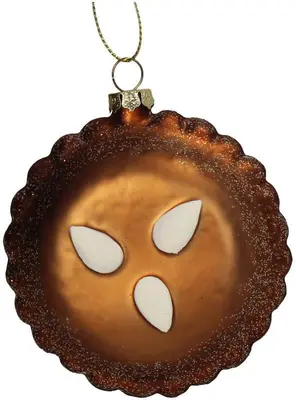 HD Collection glazen kerst ornament amandelkoekje 9cm bruin