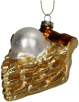 HD Collection glazen kerst ornament appeltaart 11cm bruin
