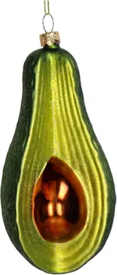 HD Collection glazen kerst ornament avocado 13cm groen