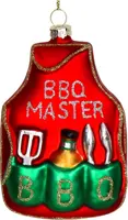 HD Collection glazen kerst ornament barbecueschort 11cm rood - afbeelding 1