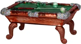 HD Collection glazen kerst ornament biljarttafel 5cm bruin kopen?