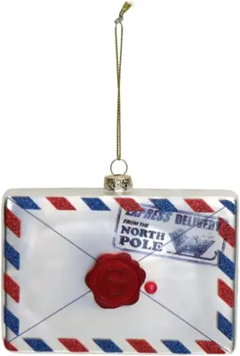 HD Collection glazen kerst ornament brief voor de kerstman 7.5cm multi - afbeelding 2