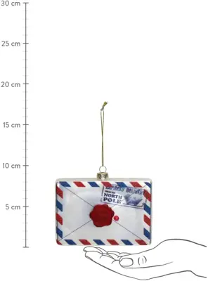 HD Collection glazen kerst ornament brief voor de kerstman 7.5cm multi - afbeelding 5