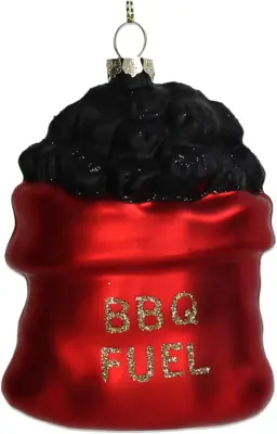 HD Collection glazen kerst ornament briketten 10cm rood