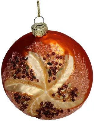 HD Collection glazen kerst ornament broodje met zaadjes 9cm bruin
