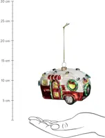 HD Collection glazen kerst ornament caravan 8.5cm multi - afbeelding 5