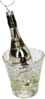 HD Collection glazen kerst ornament champagne cooler 14cm multi kopen?