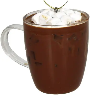 HD Collection glazen kerst ornament chocolademelk 7cm bruin