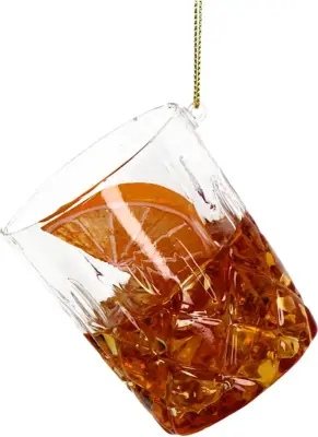 HD Collection glazen kerst ornament cocktail 7.5cm bruin