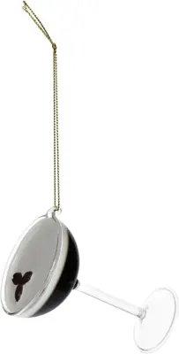 HD Collection glazen kerst ornament cocktail martini espresso 9cm bruin - afbeelding 1