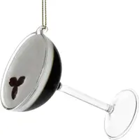 HD Collection glazen kerst ornament cocktail martini espresso 9cm bruin - afbeelding 4