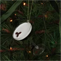 HD Collection glazen kerst ornament cocktail martini espresso 9cm bruin - afbeelding 2