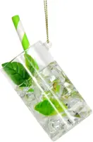 HD Collection glazen kerst ornament cocktail mojito 9cm transparant, groen kopen?