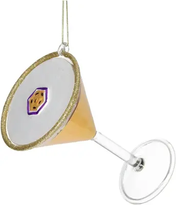 HD Collection glazen kerst ornament cocktail pornstar martini 11cm geel - afbeelding 1