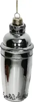 HD Collection glazen kerst ornament cocktail shaker 12.5cm zilver kopen?