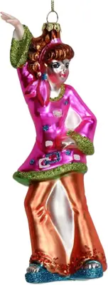 HD Collection glazen kerst ornament danseres 16.5cm multi