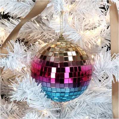 HD Collection glazen kerst ornament discobal 12cm multi  - afbeelding 3