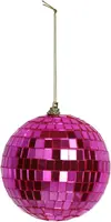 HD Collection glazen kerst ornament discobal 12cm roze  - afbeelding 1