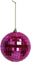 HD Collection glazen kerst ornament discobal 12cm roze  - afbeelding 4