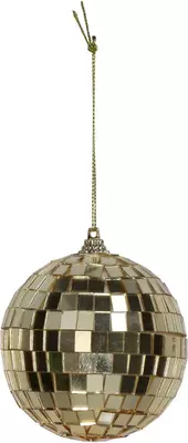 HD Collection glazen kerst ornament discobal 8cm goud  - afbeelding 2