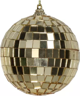 HD Collection glazen kerst ornament discobal 8cm goud  - afbeelding 1