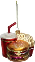 HD Collection glazen kerst ornament fast food menu 10.5cm multi - afbeelding 2