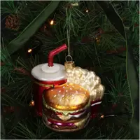 HD Collection glazen kerst ornament fast food menu 10.5cm multi - afbeelding 3