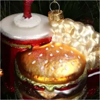 HD Collection glazen kerst ornament fast food menu 10.5cm multi - afbeelding 4