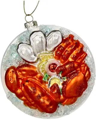 HD Collection glazen kerst ornament fruits de mer 10cm multi