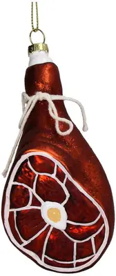 HD Collection glazen kerst ornament gedroogde ham 13cm bruin